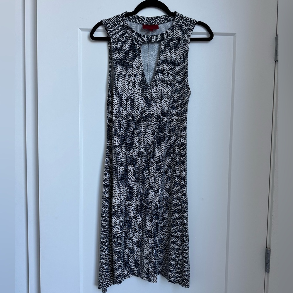 Jennifer Lopez Black and White Midi Dress